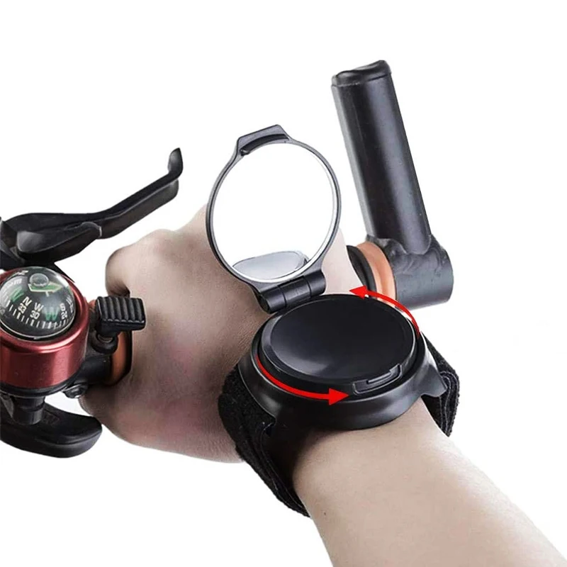 360 Adjustable Bike Rearview Mirror Wearable Bike Wrist Rear View Band Cycling Rear View Bicycle Mirror