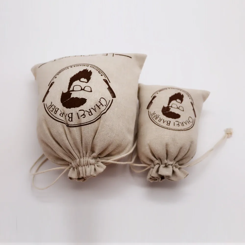 linen fabric small drawstring jewelry packaging gift pouch linen pouch bags with custom logo