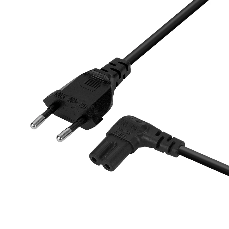 CE EU Laptop Power Lead fused Wire Cord 2 Pin Plug Cable copper 2 pin pc laptop computer monitor ac cord