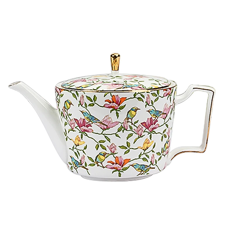 Moroccan Tea Pot Afternoon High Quality Floral Bird Design  Tea Pot With Infuser