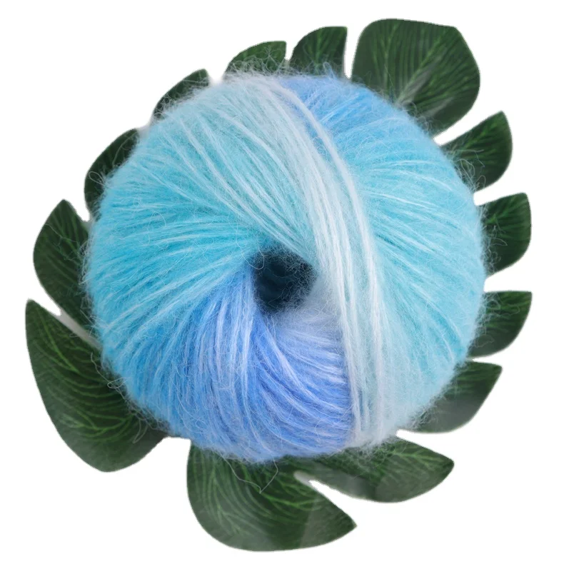 Wholesale mixed color Fancy Mohair wool blend Acrylic yarn Hand knitting yarn for crocheting