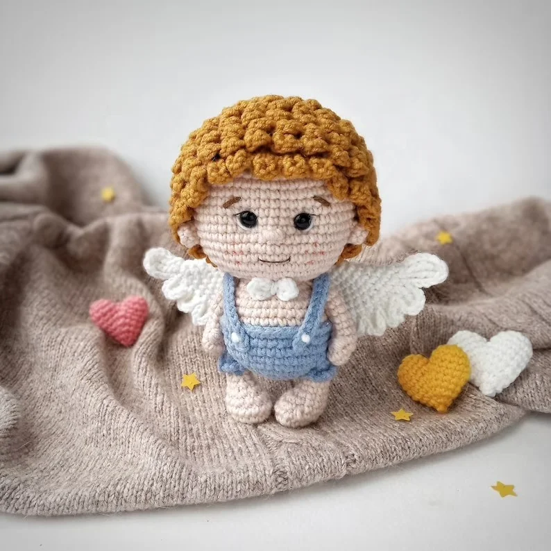 Crochet Baby Doll Wings Angel Dolls Custom Amigurumi Crochet Fairy American Girl Doll
