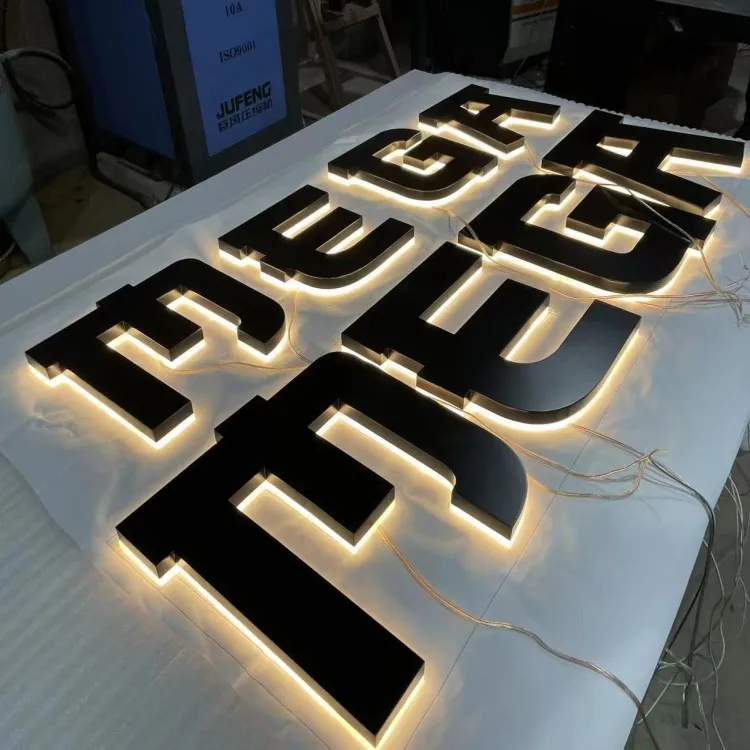 raised letter outdoor sign business wall logo sign led commercial office signage 3d light logo wall mount