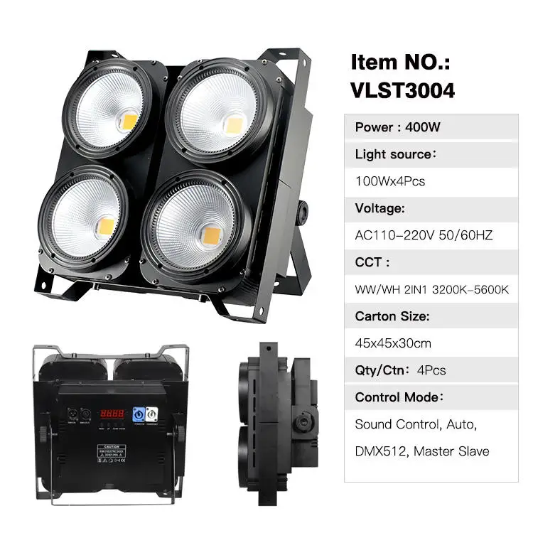 Stage equip lighting Warm White cool white par COB 450w 100w Audience lamp 4 eyes led stage blinder light