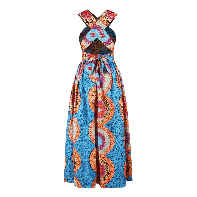 
2019 African Fashion Designs Elegant Clothing African Print Long Maxi Dress Sexy Dresses Party 
