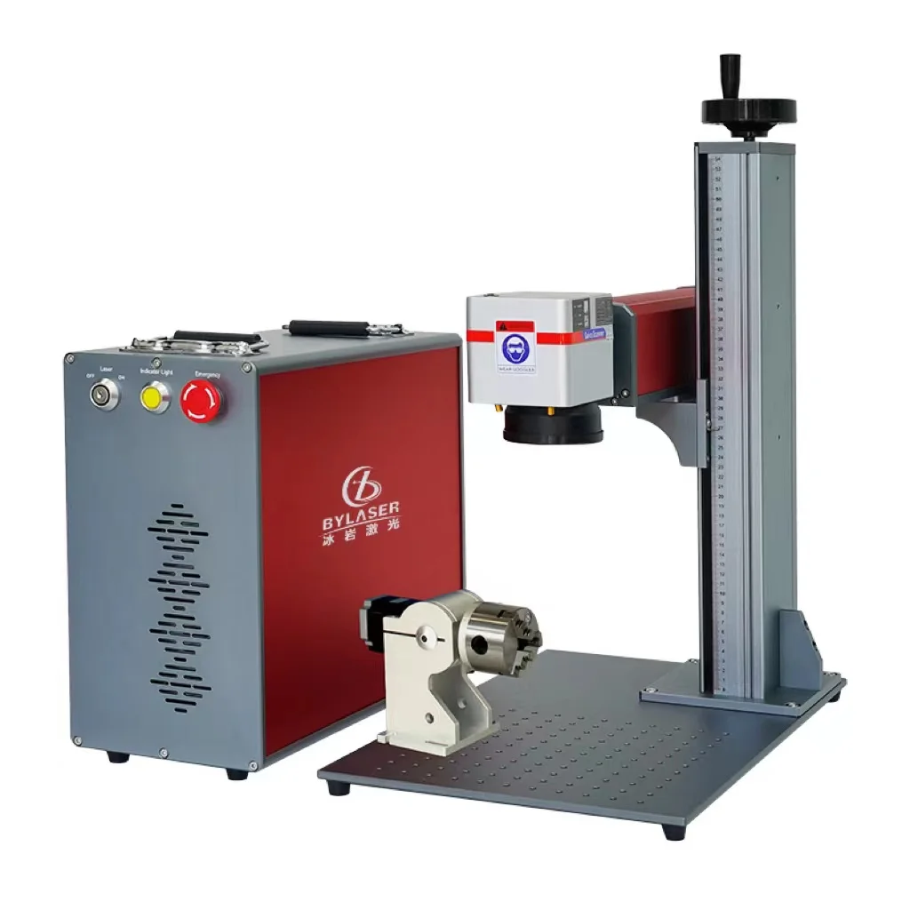 50w 60w 100w 200w 300w desktop phote marker stainless steel marking machine fiber laser marking machine with rotary marking