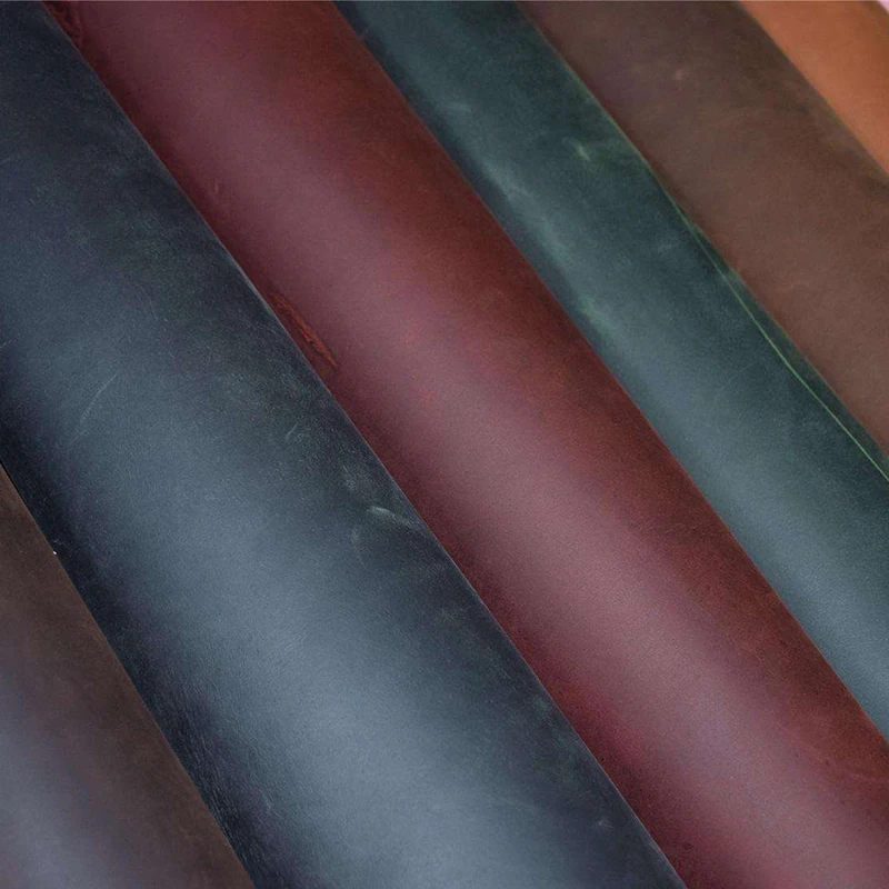 GOTAT Oiled Crazy Horse Leather Cow Skin 1.6-1.8mm Thickness for Making Bags Shoes Wallet
