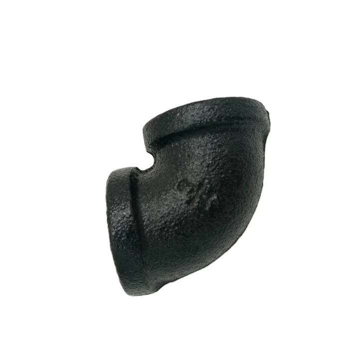 black malleable iron threaded floor flange 90 deg elbow decorative pipe fittings for Industrial-Style Wall-Mounted Pipe holder