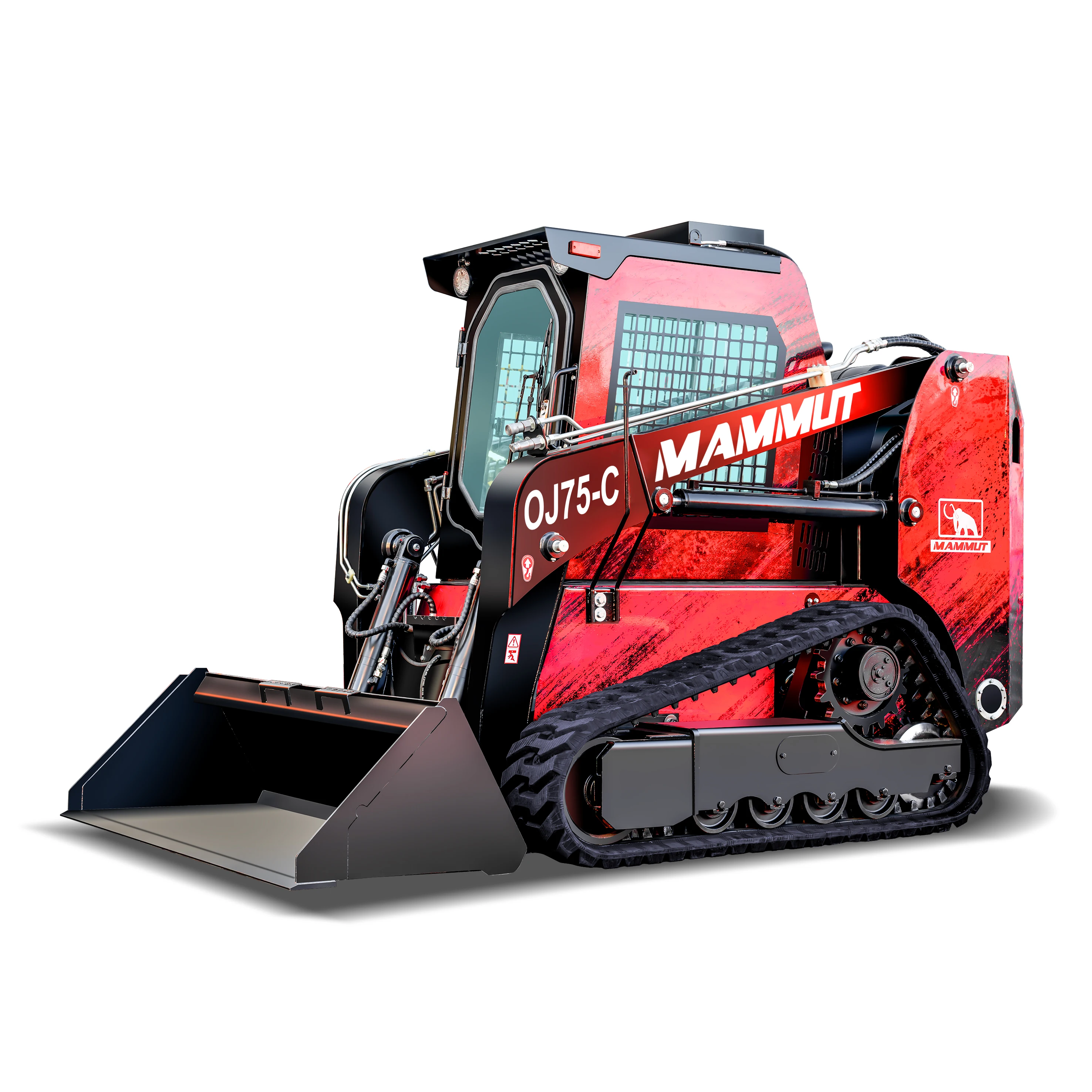 Landscape mini skid EPA OJ65-W 1ton power rake attachments China skidsteer compact skid steer loader