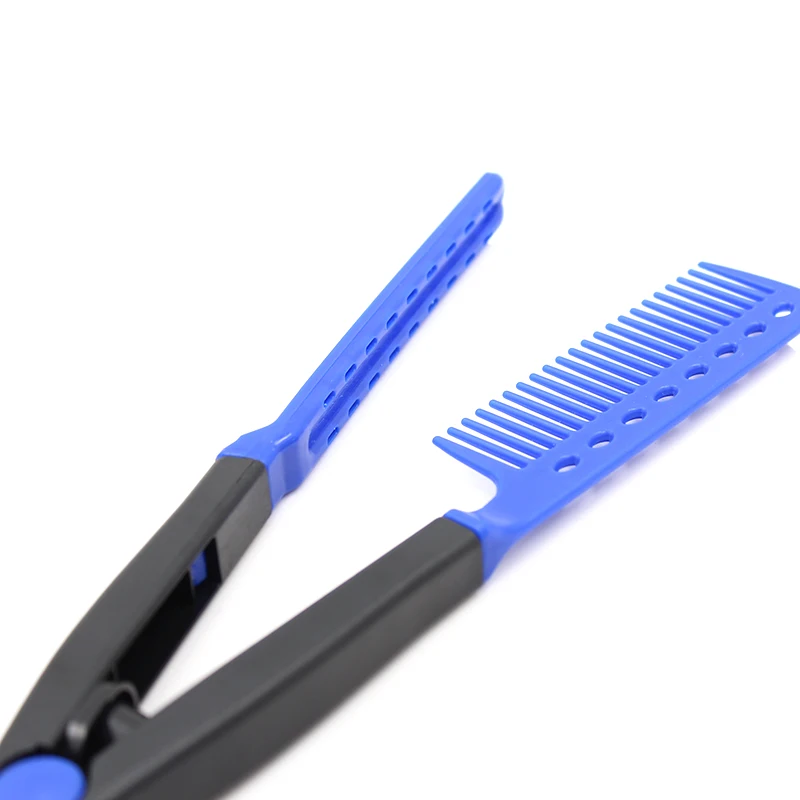 
Blue hair styling comb simplicity hair straightener V type use easy salon comb 