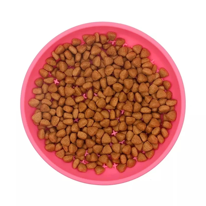 Silicone Dog Lick Bowl Pet Interactive Dog Slow Feeder Bowls for Oral Health Preventing Choking Anxiety Relief with Suction Cup