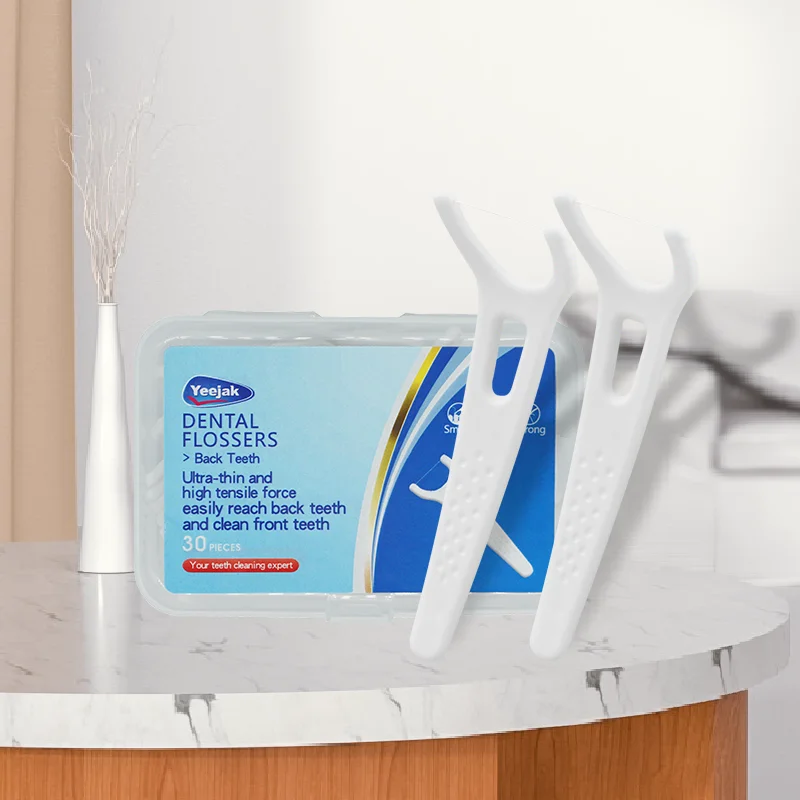 Y-shape dental floss pick 30pcs box pack toughness line Shred break Resistant Zahnseide back teeth dental flosser