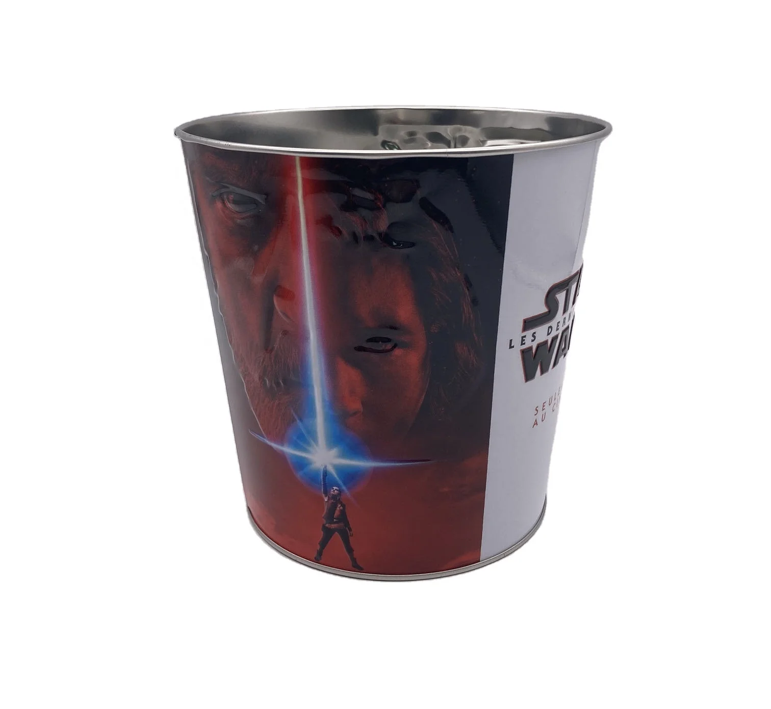 Factory wholesale custom print or emboss tin container for popcorn cinema toy movie ice bucket box packaging boxes
