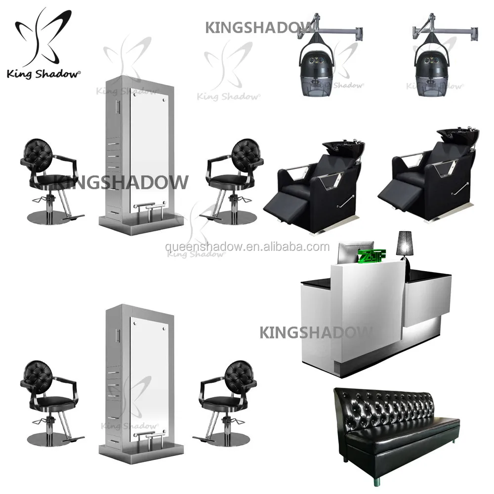 Saloon Equipment Package Salon Furniture Set Custom Hairdressing Chairs Barber Mirror Shampoo Stations Hair Salon Chair for Sale