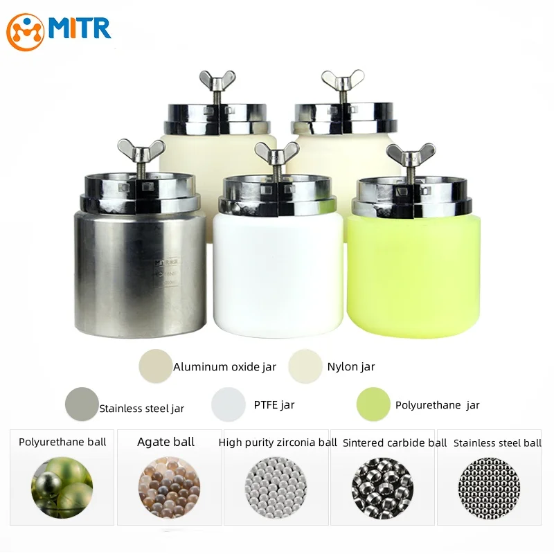 MITR Portable Lab Roller Ball Mill Small Roll Jar Mill Sample Grinding Fine Grind Roller Miller for Graphite Powder Making