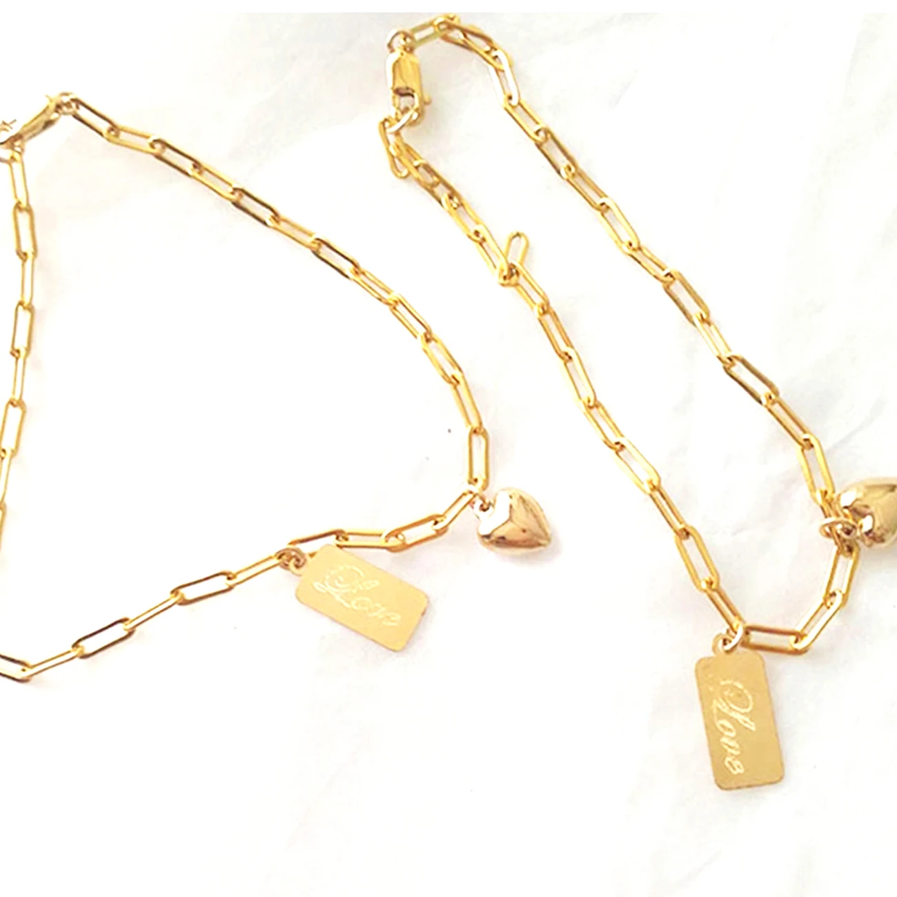 14k Gold square brand love bracelet female simple