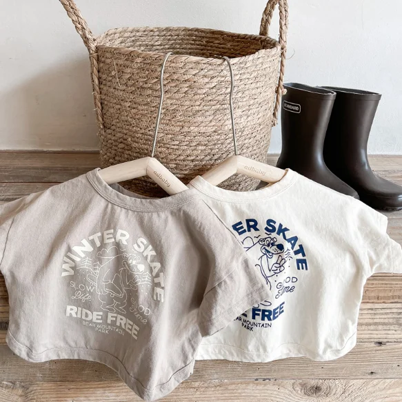 Duanding CUB 2023 детская одежда летняя новая Корейская льняная футболка с коротким рукавом для девочек