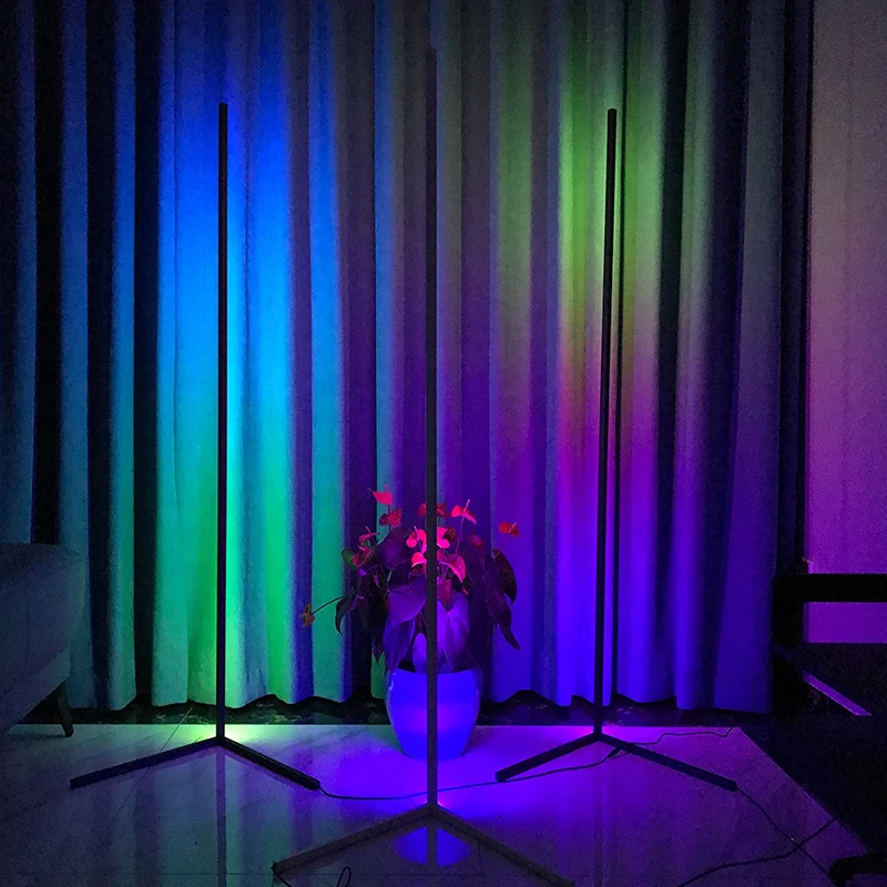 Design nordic modern minimalist smallest adjustable vertical simple rgb led standing corner light floor lamp