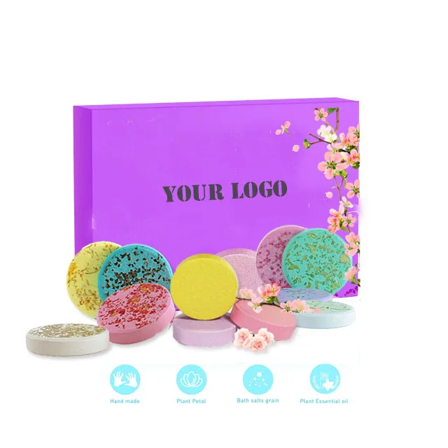 Organic Fizzies Shower Bomb Steamer With Essential Oil luxury Bath Bomb Tablet Shower Steamers Aromatherapy Bath Fizzy Gift Set