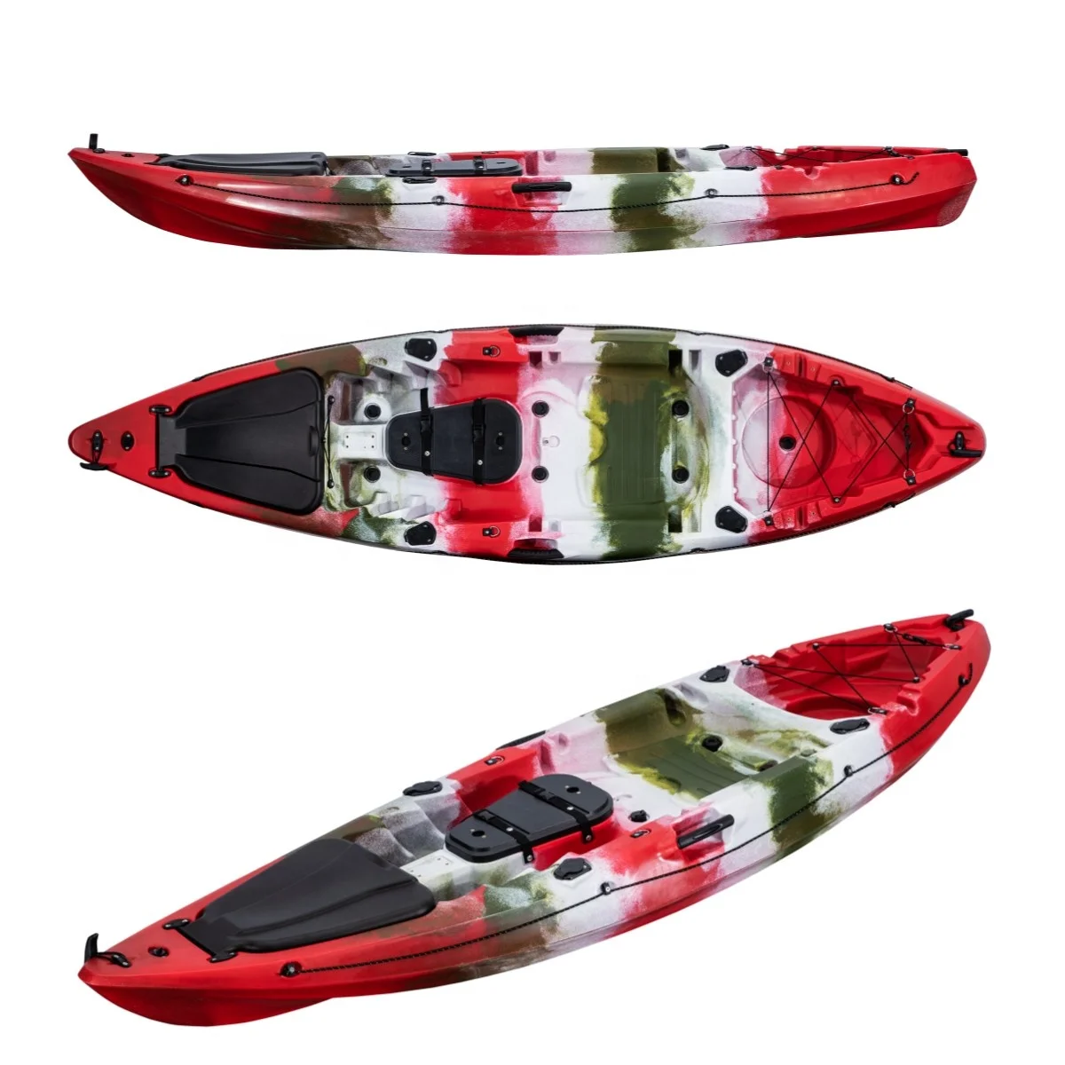 2.9m LLDPE Water Sport First Lever Plastic 1 Person Sit on Fishing Boat Kayak with backseat and frame chair