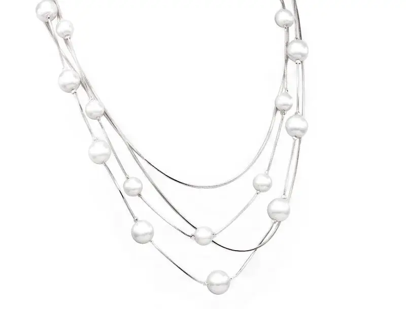 fashion multi-layer pearl set long trendy necklace bracelet pearl pijamas winter pearl jewellery set