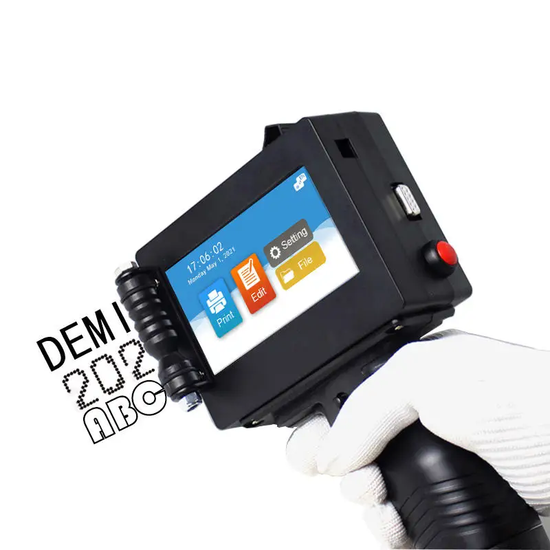 Uyin 25.4mm Handheld digital inkjet printer print date batch number carton batch coding machine portable inkjet gun printer
