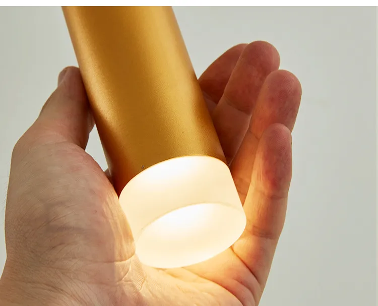 Modern Dimmable LED Hanging Lamp Long Tube Pendant Light For Kitchen Dining Room Shop Bar Decor Cylinder Pipe Spot Lights