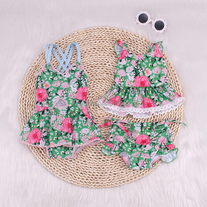 Summer Kids Bikini Swimsuit Bathing Suit Baby Girl One Piece Print Cute Swimwear