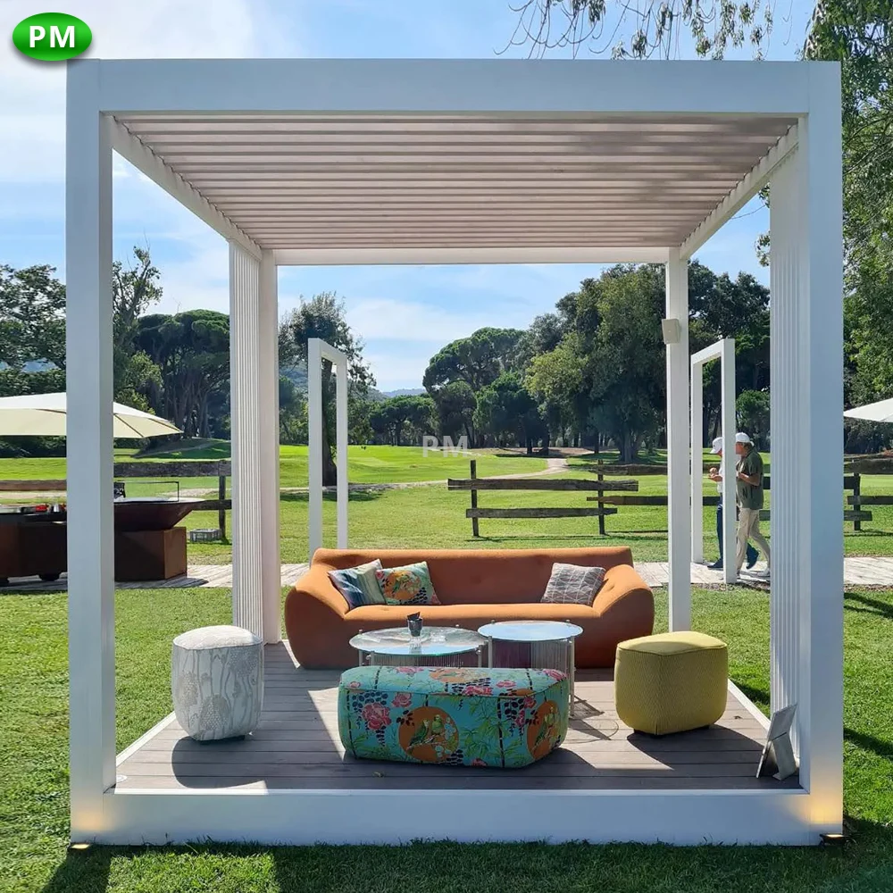 Patio Cover Roof Aluminum Outdoor Sun Shade Canopy Motorized Awnings Garden Gazebo Pergola Pavilion