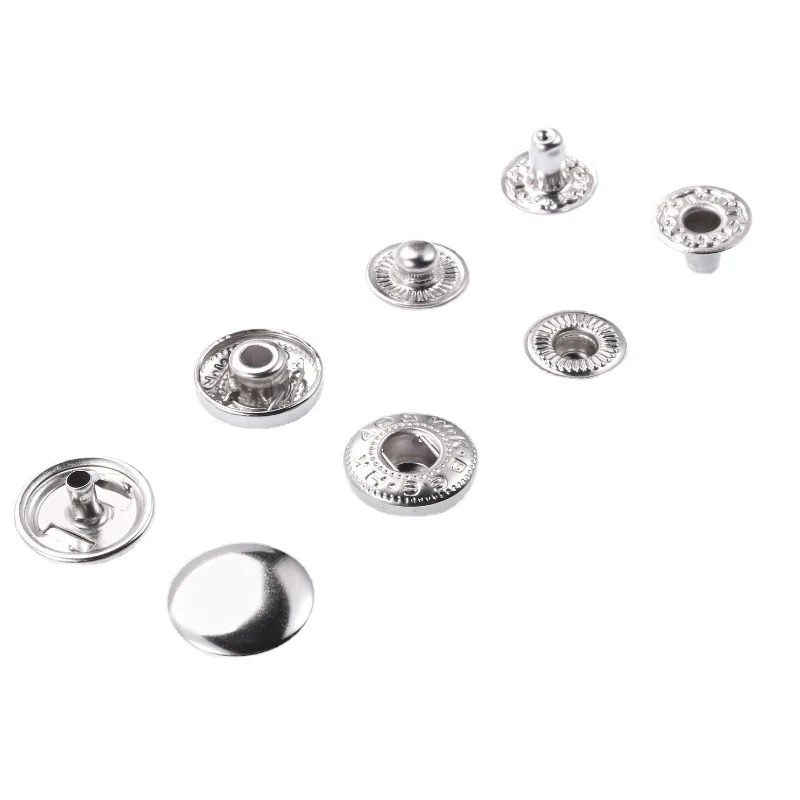 Wholesale custom alloy brass round  colorful metal  press magnetic snap buttons with 4 parts