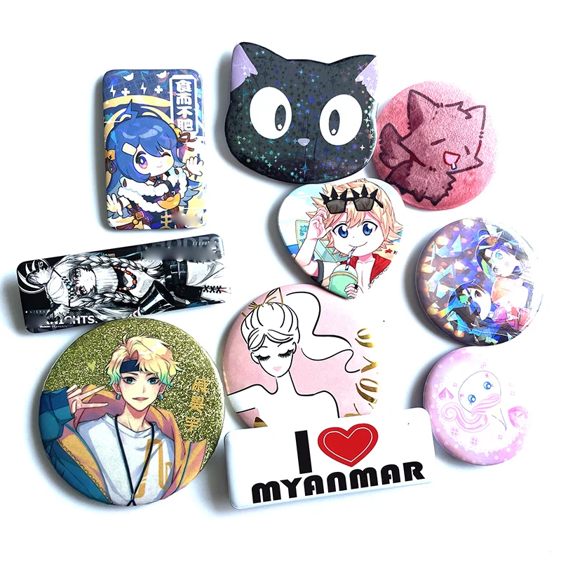 China Factory Cheap Custom High quality cartoon tinplate anime round Pin Badge