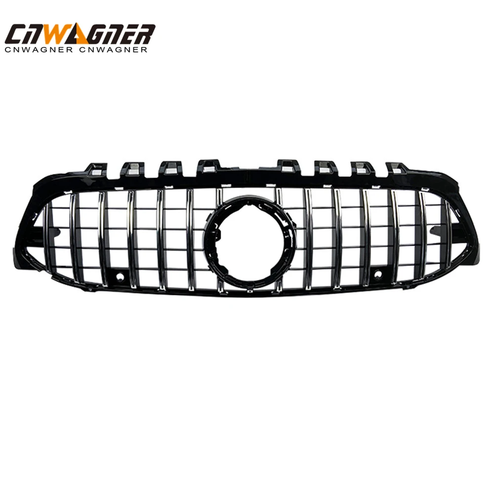 CNWAGNER Silver Gloss Black Plastic Light Led Emblem Car Grills For A Class W177 AMG Line 2018