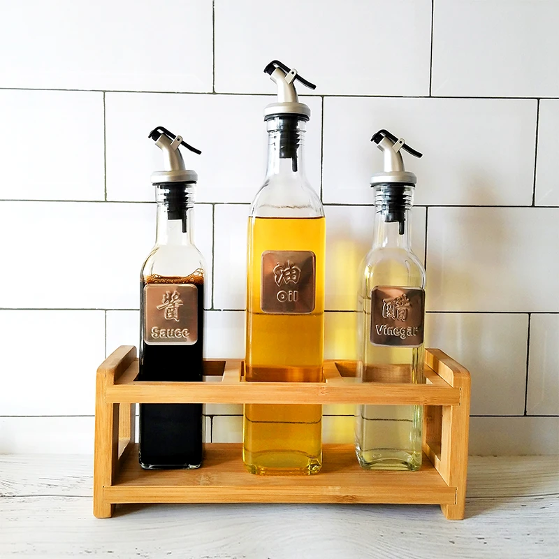 home kitchen storage 250ml 500ml Glass oil bottle vinegar olive bottle sauce cruet