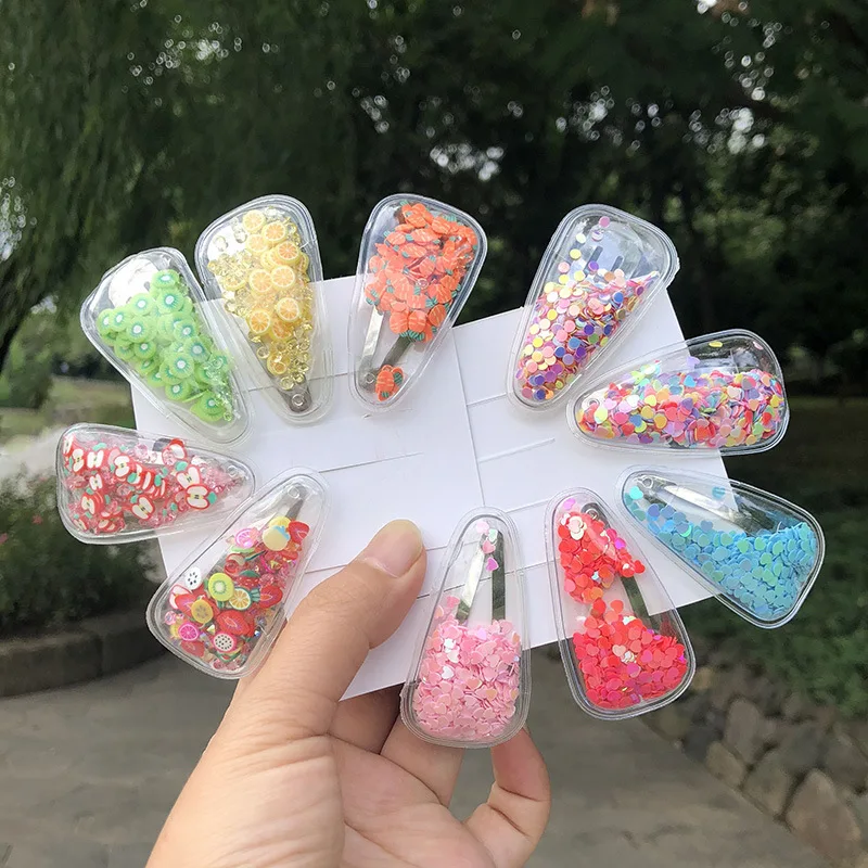 New Style Colorful Fruits and Sequin PVC Candy Children Hair Pins