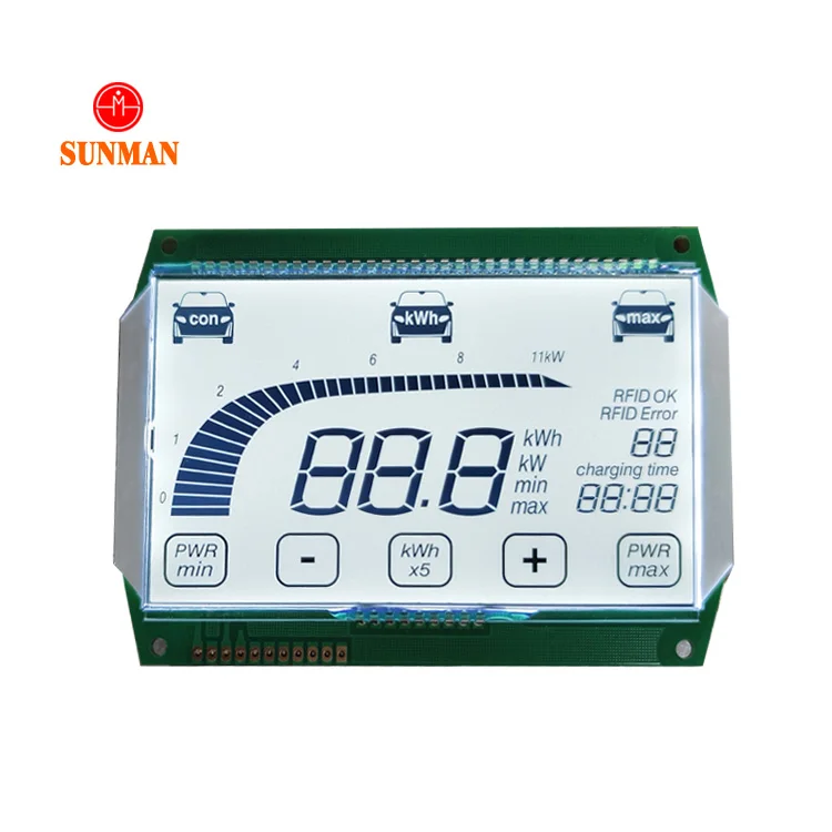 Factory custom monochrome tn htn stn fstn va lcd touch screen 7 segment motorcycle thermostat lcd display