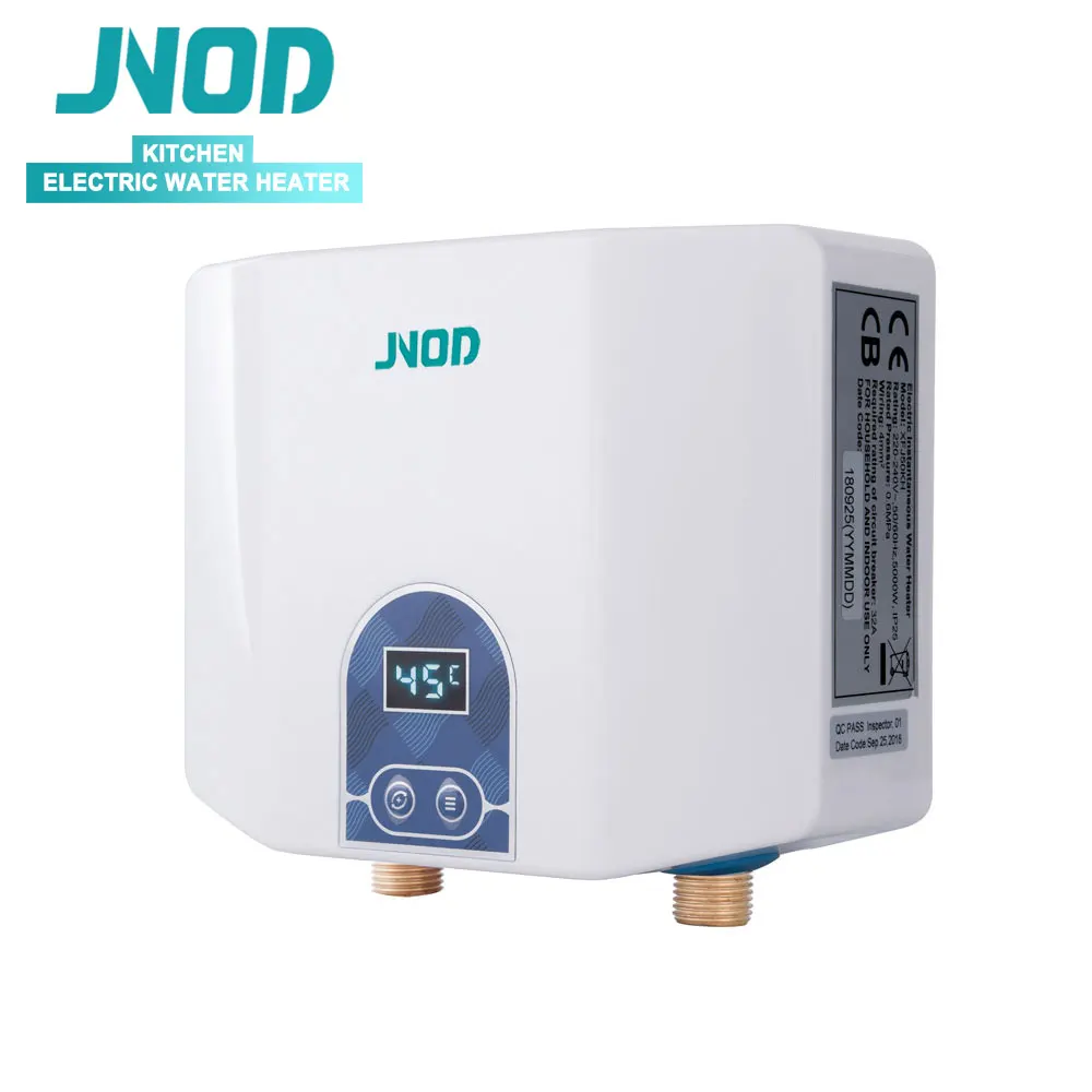 JNOD Kitchen Bathroom Mini Electric Instant Electric Hot Water Heater Tankless for Shower