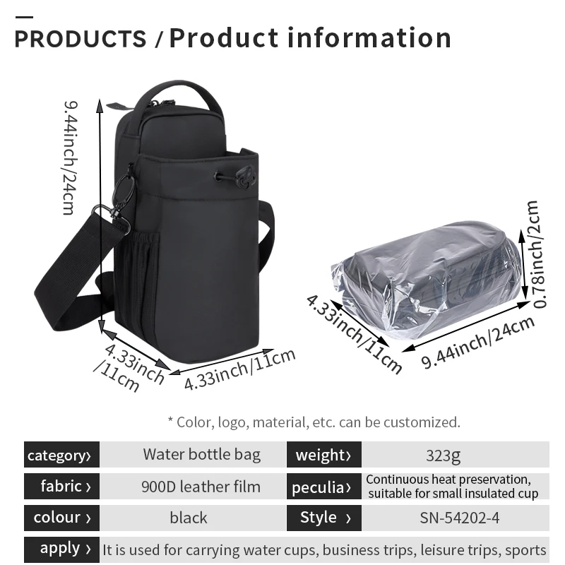 Wholesale Custom Waterproof Pouch Travel Bottles Crossbody Bag Small Sling Bag Bottle Holder With Strap and Magnets