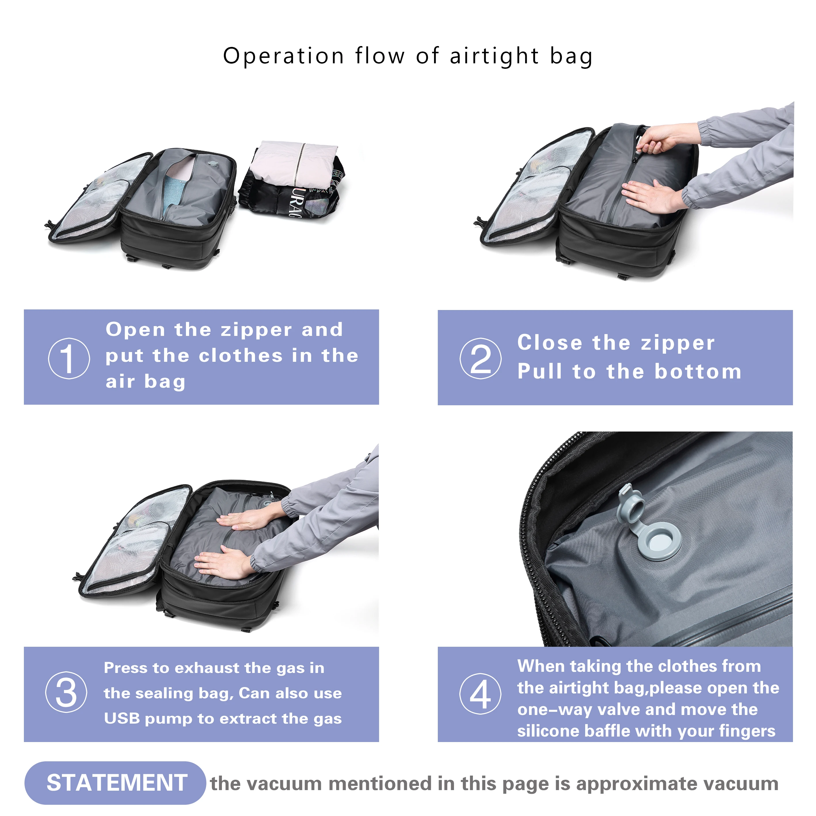 Custom Vacuum Compression Waterproof Travelling Essentials For Backpacking Men Large Capacity