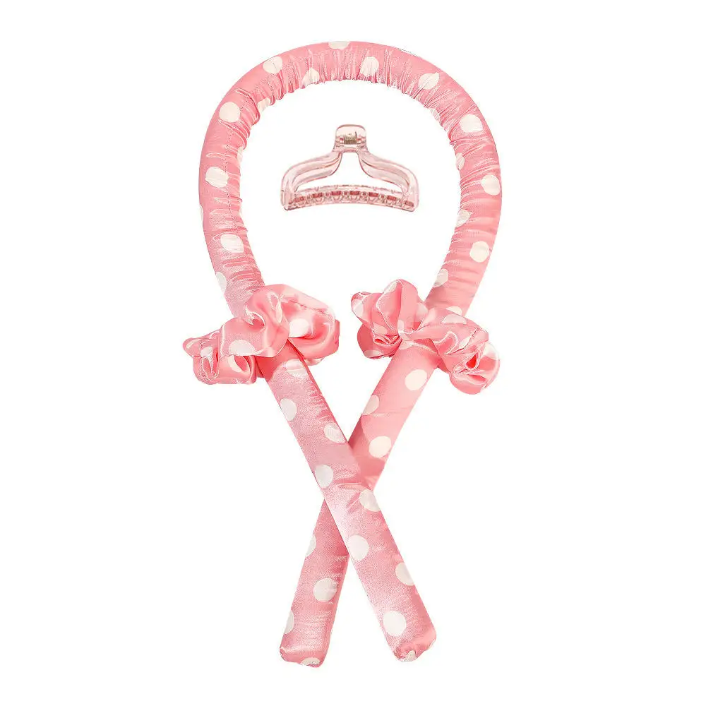 Lazy Magic Soft Iron Heatless Silk Sleeping Hair Roller Wave No Heat Hair Curls Rod Curler with Scrunchies Silk Hair Curler
