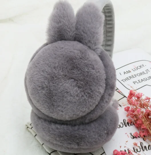 
Hot selling plush fur ear muffs cute rabbit warm winter ear muffs 