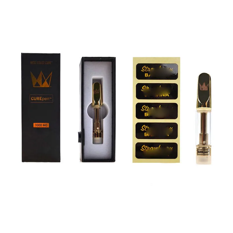 
2020 Cure Vape Cartridge Curepen EmptyPen 510 Ceramic Packaging 0.8ML Empty Oil Atomizer Gold Cartridge 