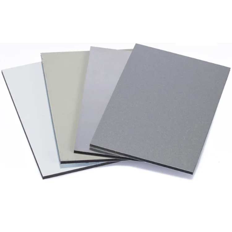 White/Black/Gray/Silver Aluminium Cladding Panel 4mm   Aluminum Plastic Composite Panel ACP  Sheets For Exterior Wall