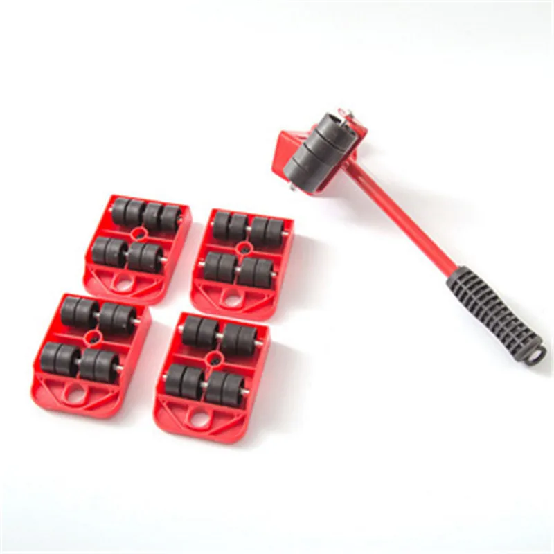 5pcs Hand Tool Set Furniture Moving Transport Set Wheel Bar Furniture Transport Lifter Household Hand Tool Set R0811