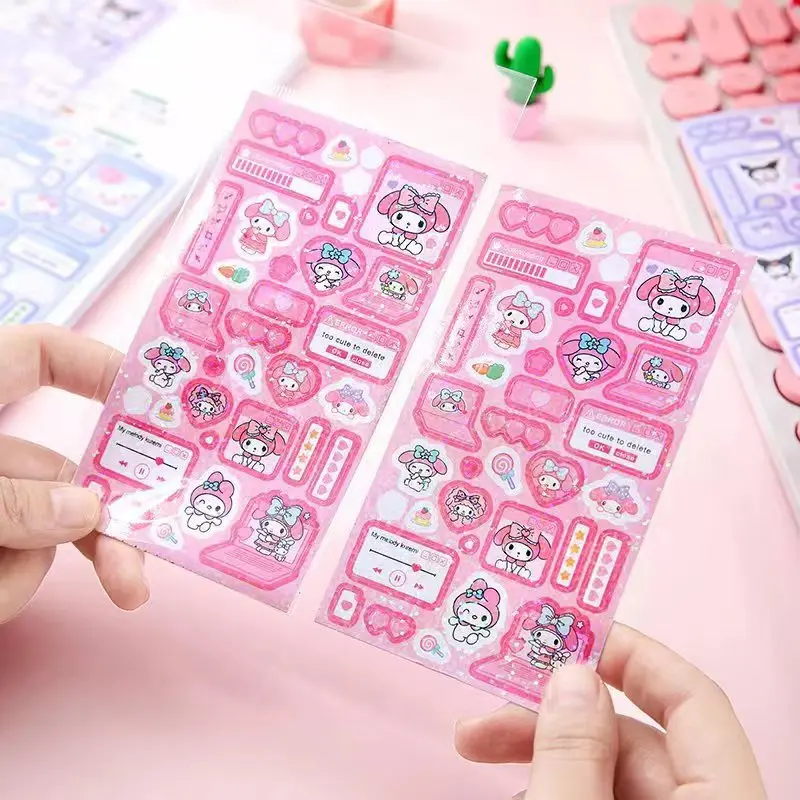 Personalized private waterproof adhesive vinyl label logo cartoon kiss cut sticker paper custom printing die cut sticker sheets