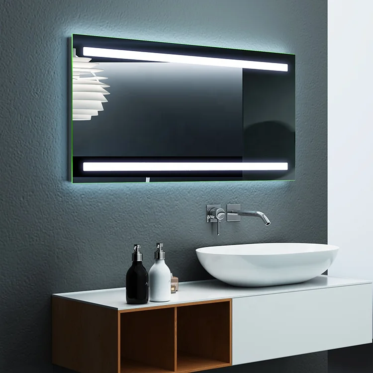 Chinese factory hotel wall led backlit Light bathroom mirrors with ir sensor motion switch