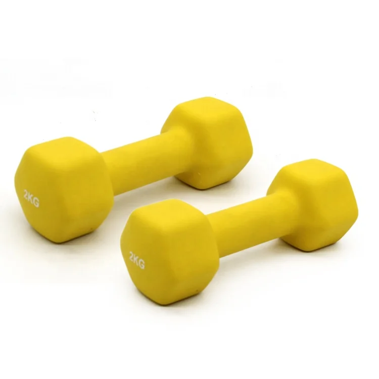 Wholesale Colorful Home Fitness  Basics Easy Grip Hex  Neoprene Coated Workout Dumbbells