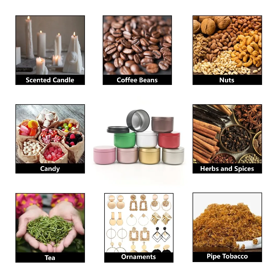 Reusable Round Screw Cap Aluminum Jar Metal Tin Can Soap Lip Balm Cosmetic Candle Containers