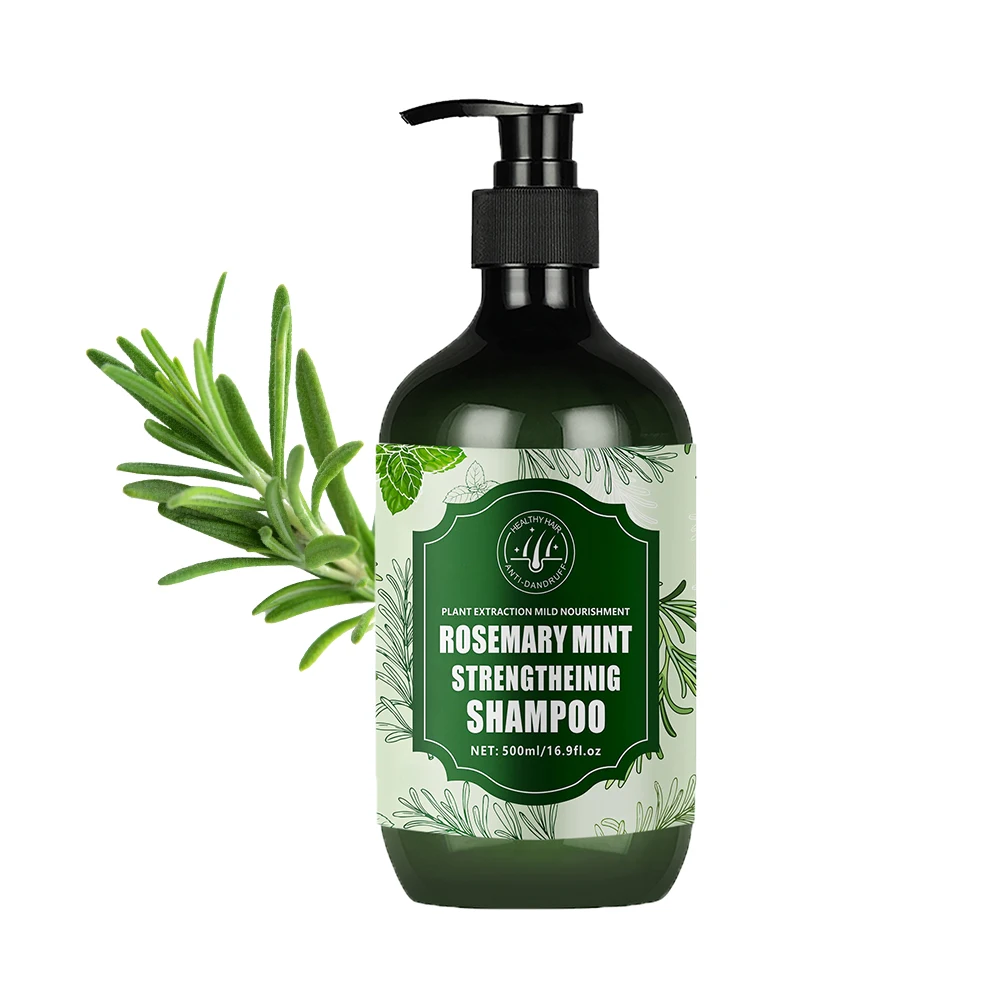 Private brand strong hair growth shampoo anti-hair loss rosemary mint refreshing shampoo 500ML can be OEM