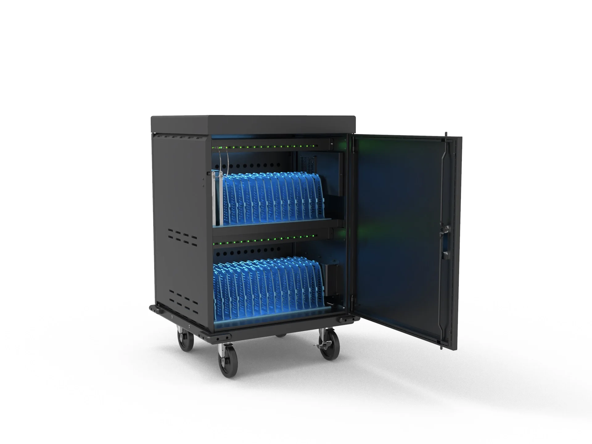 UV light 32 Bay USB&AC Simultaneously fast charging cart Cabinet for ipads/Tablet/laptop with Wheel for school/office
