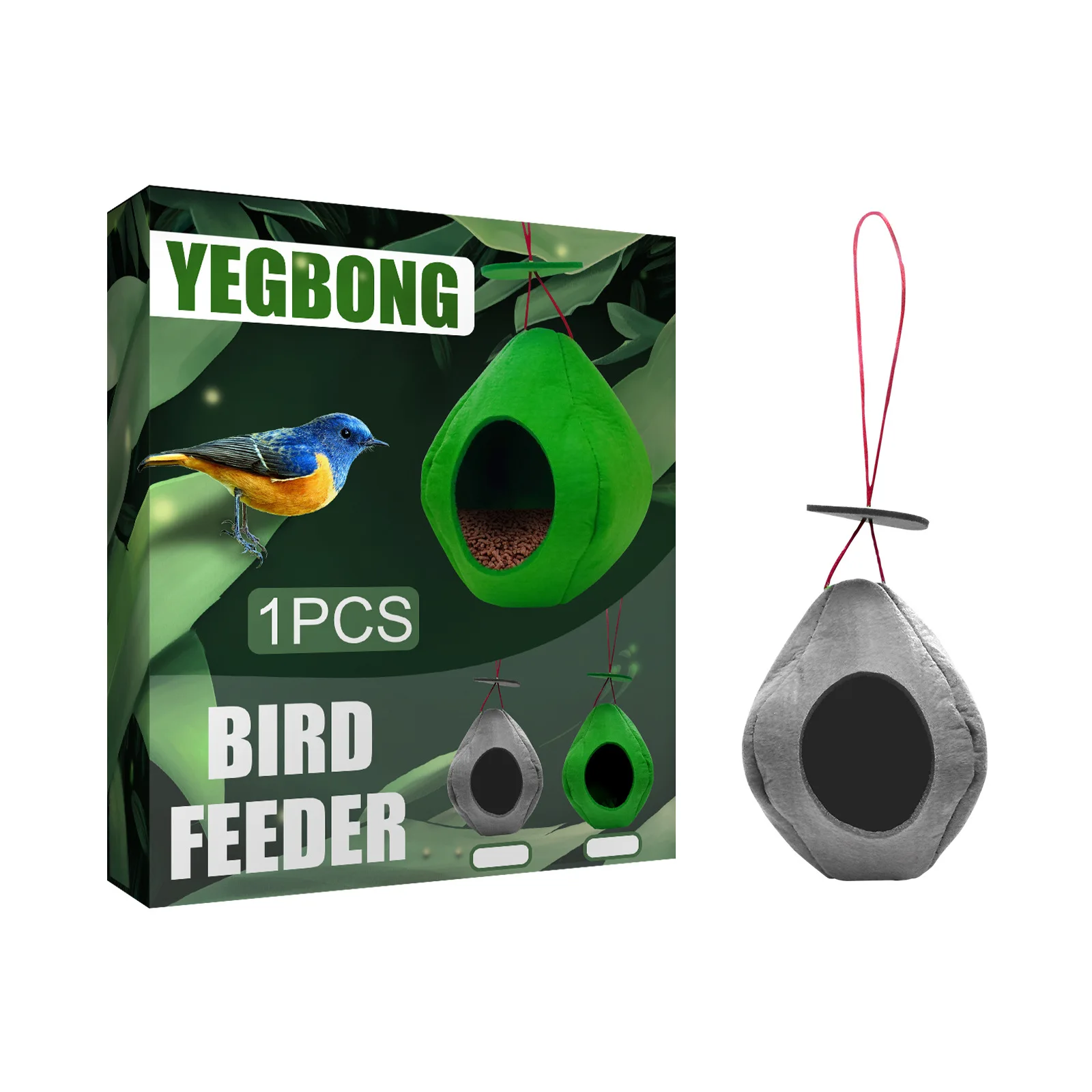Pet Bird Feeder Pet Food Dispenser Outdoor Flying Animal Automatic Foot Feeding Tool 1pc Hanging Single Hole Bird Feeder
